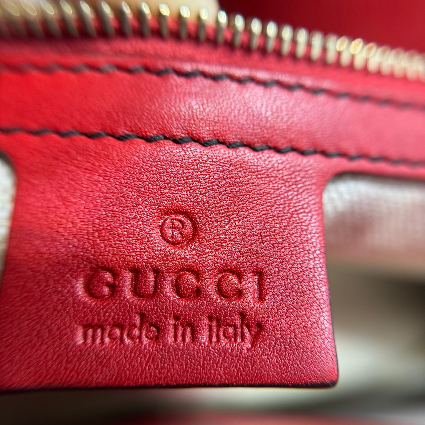 Gucci Emily Guccissima Leather Chain Shoulder Bag (Red)