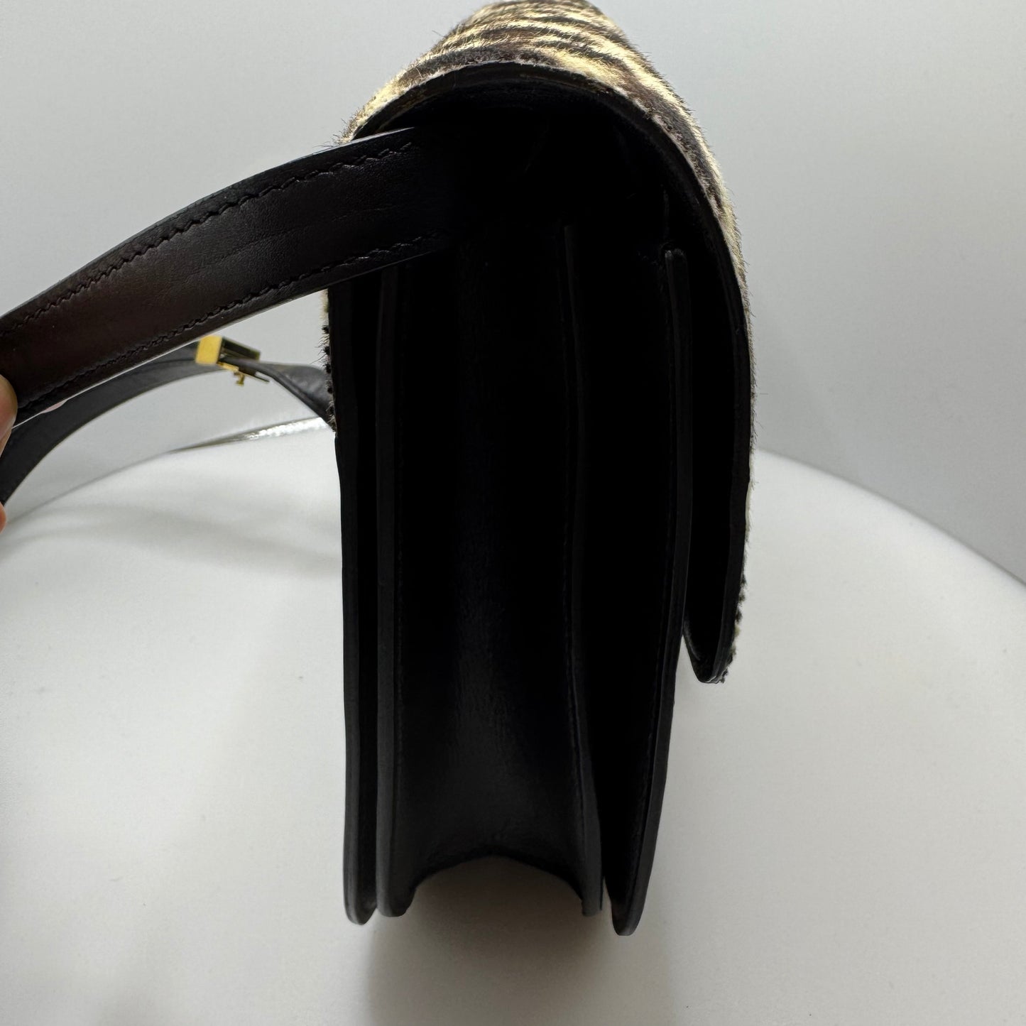 Leather Classic Box Bag with Pony Hair Medium