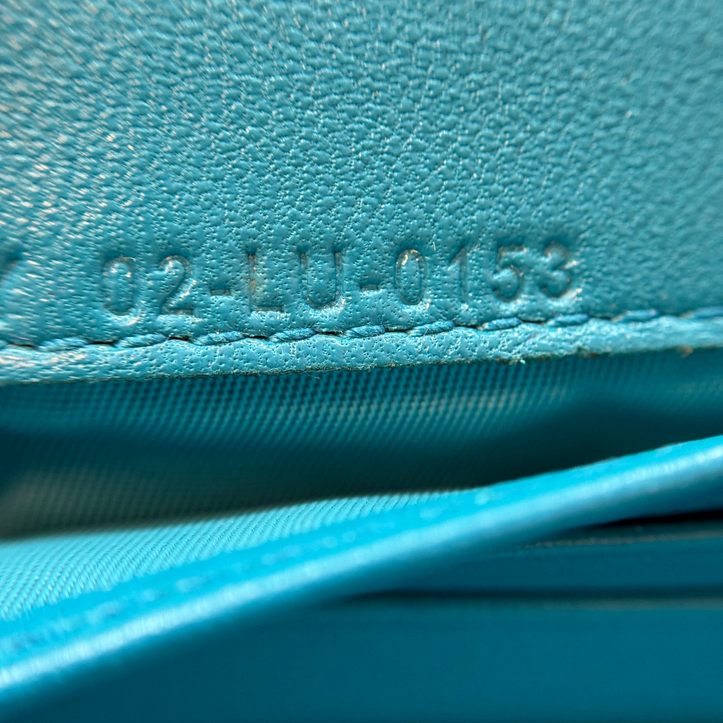 Lambskin Cannage Lady Dior Rendezvous Wallet On Chain Turquoise