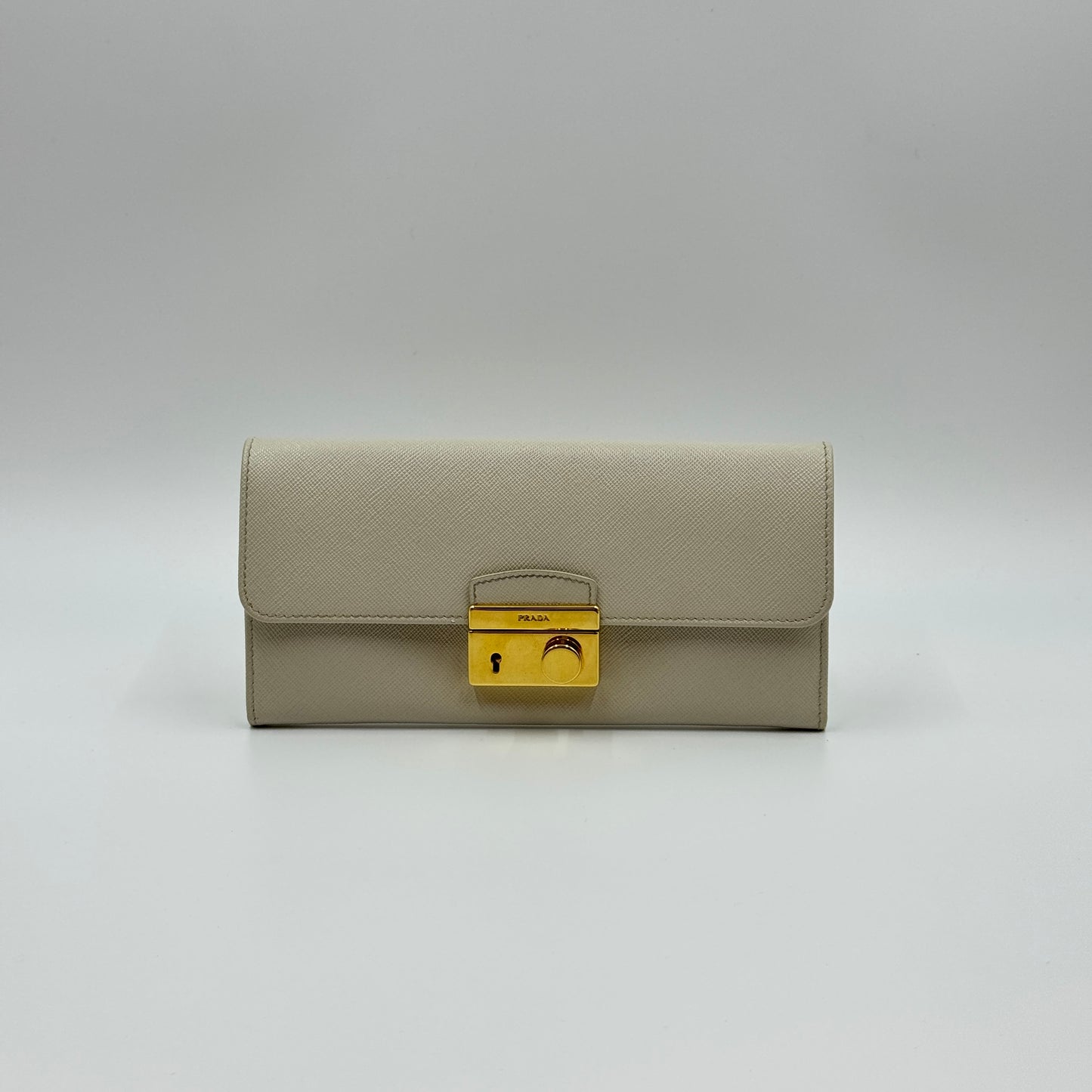 Saffiano Long Wallet Gold Hardware