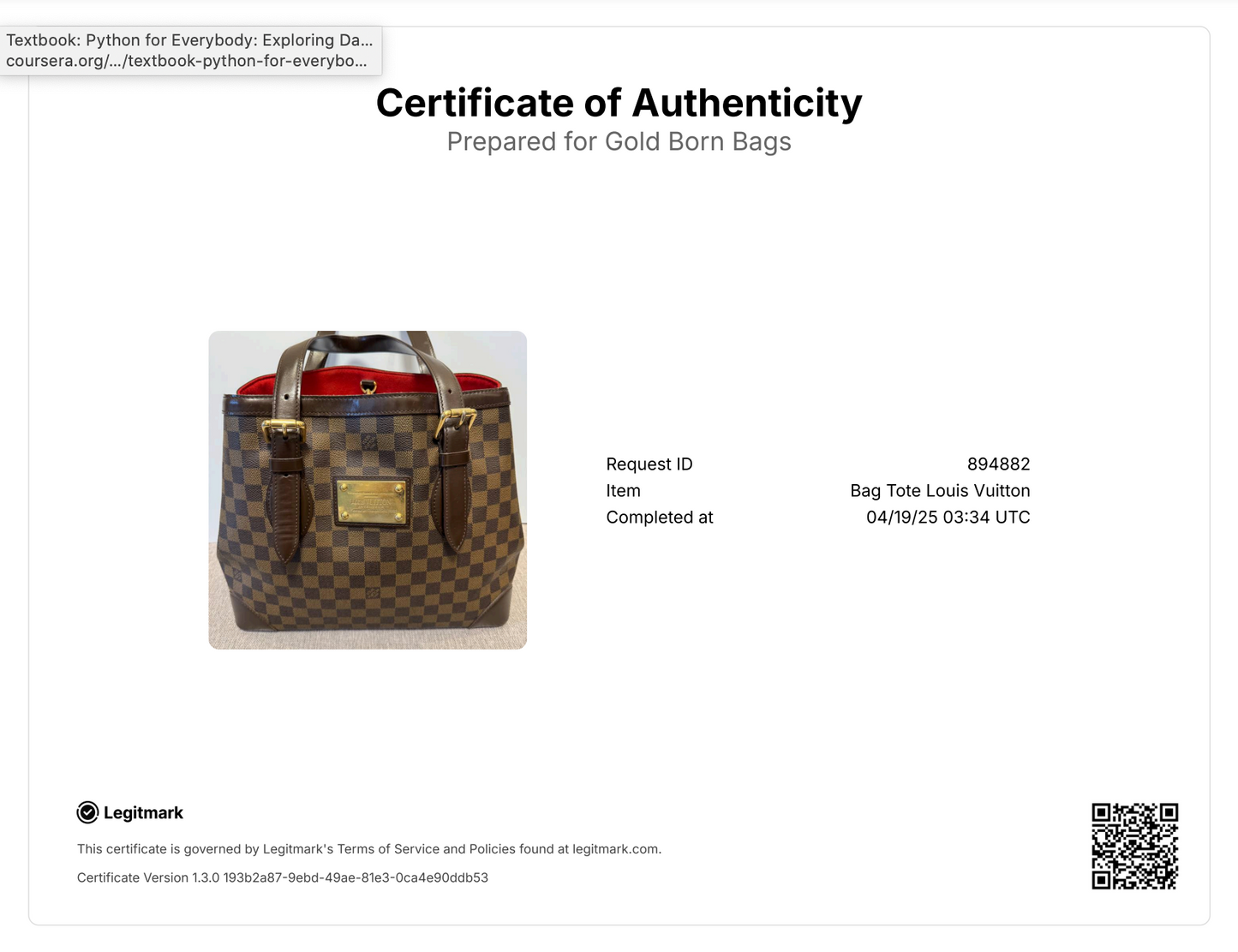 Damier Ebene Hampstead MM