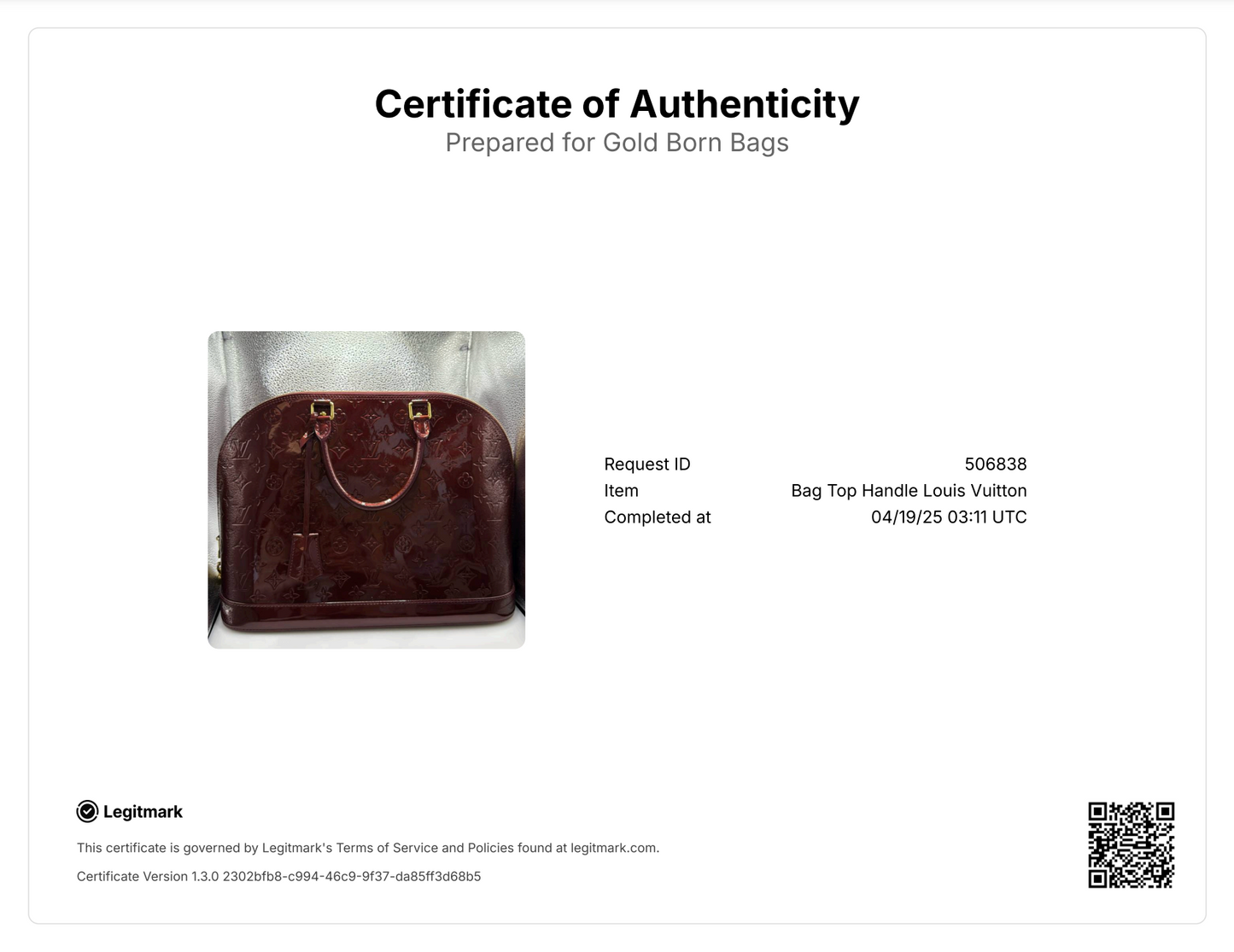 Monogram Vernis Alma GM