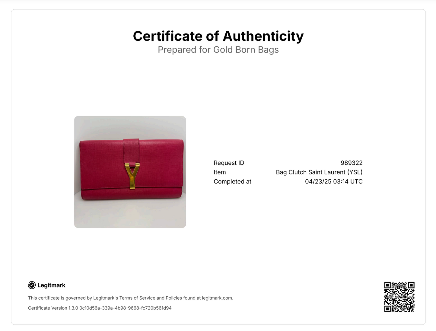 Y Leather Clutch Hot Pink Color