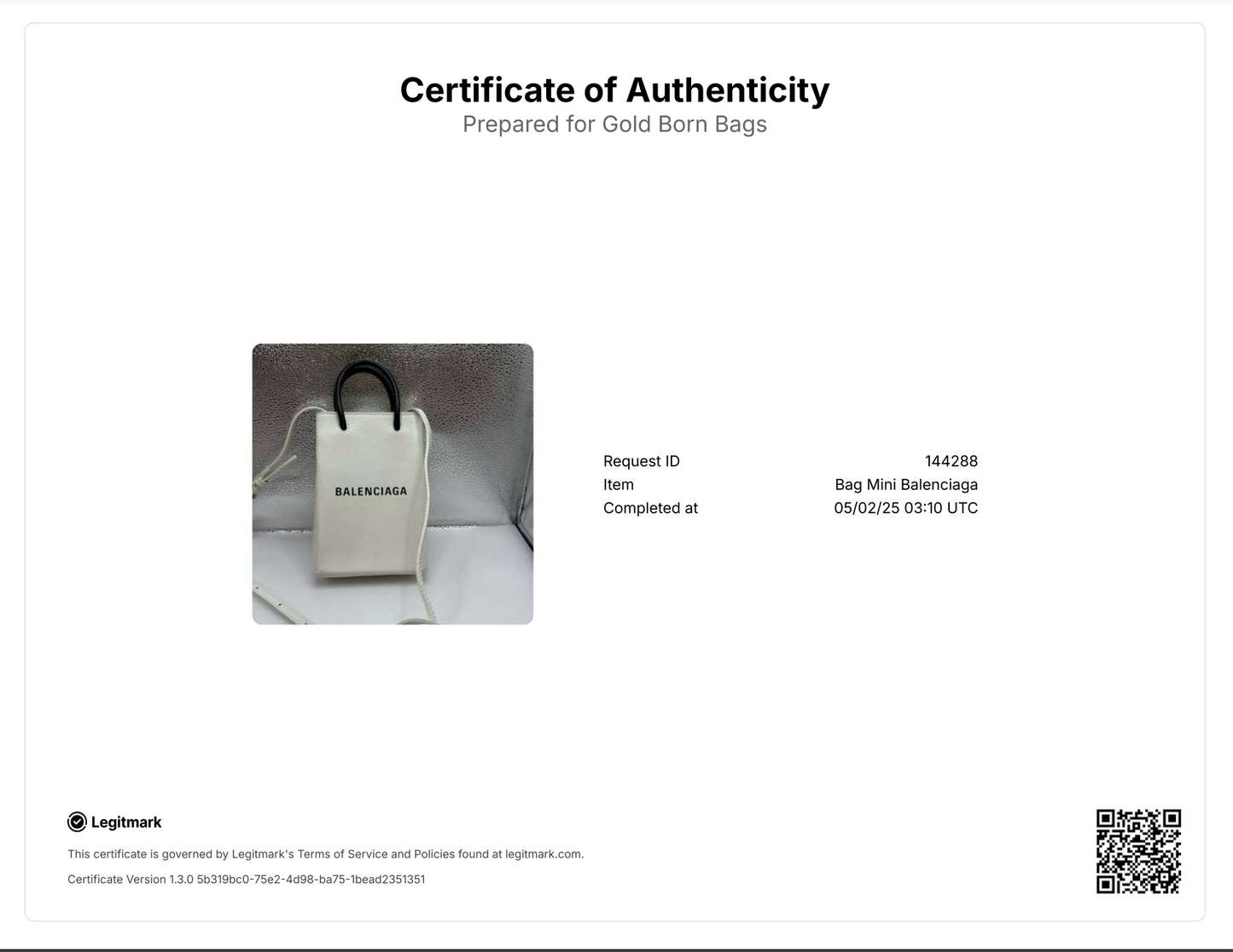 Squared Calfskin Logo Shopping Phone Holder Bag White