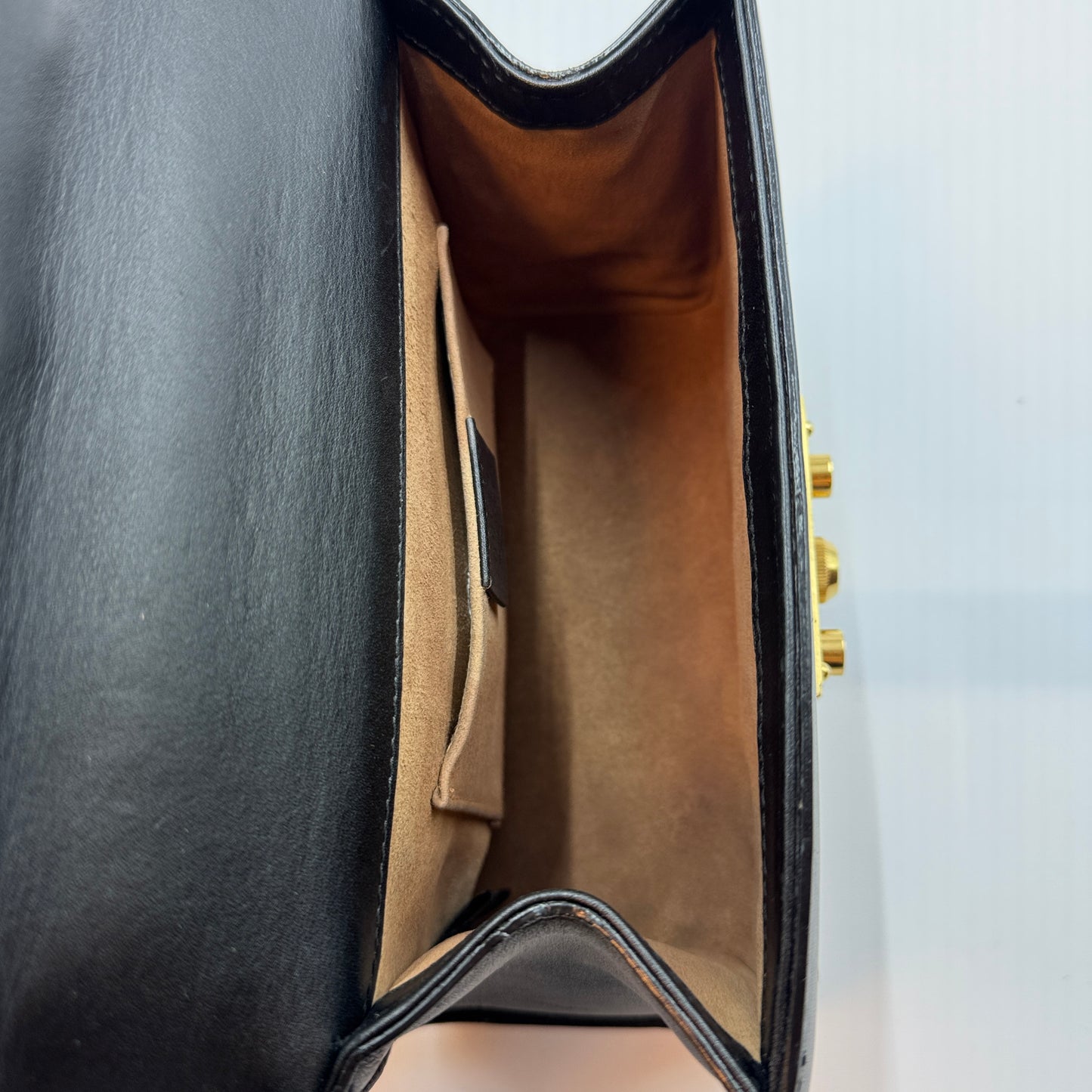 Pearly Padlock Shoulder Bag Studded Leather Small