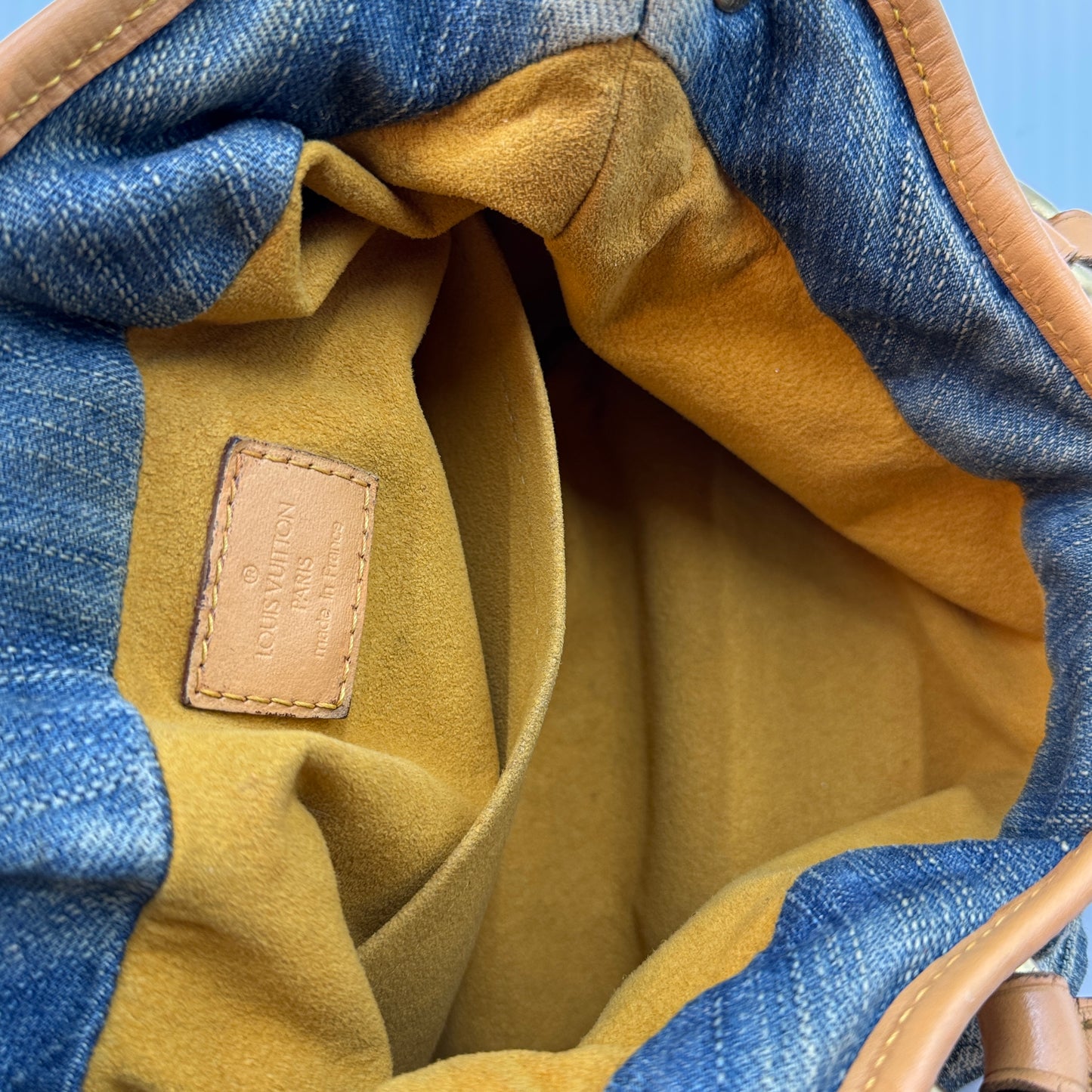 Blue Denim Monogram Pleaty Handbag