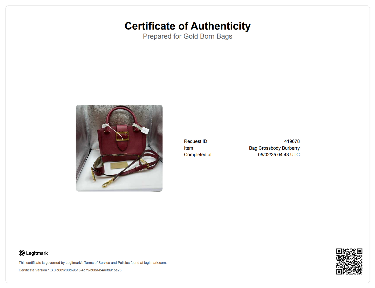 Soft Grain Calfskin Small Buckle Tote Parade Burgundy