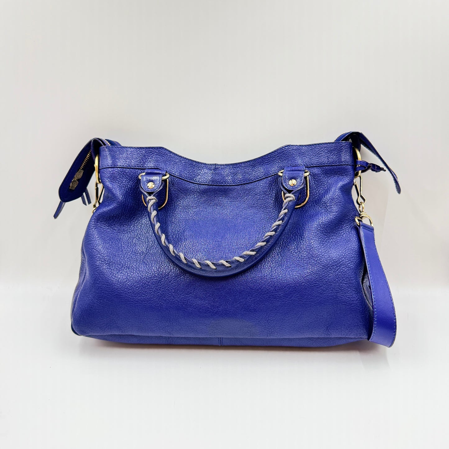 Agneau Gold Hardware Metallic Edge City Bleu Roi