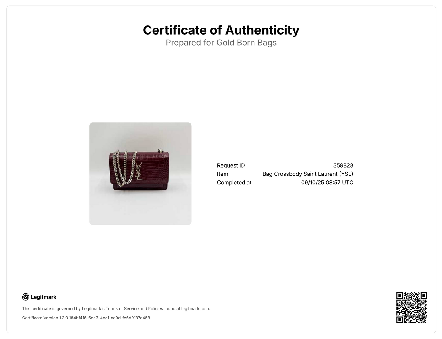 Calfskin Crocodile Embossed Monogram Sunset Chain Wallet Rouge Legion