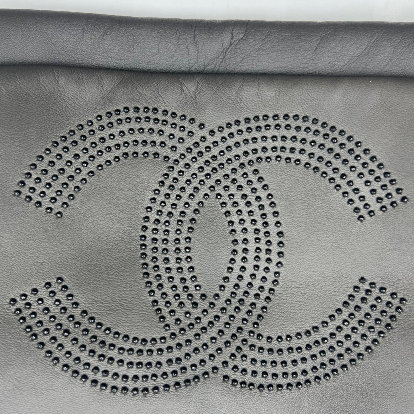 Chanel Gray Accordion CC Flap Bag Grey Dark grey