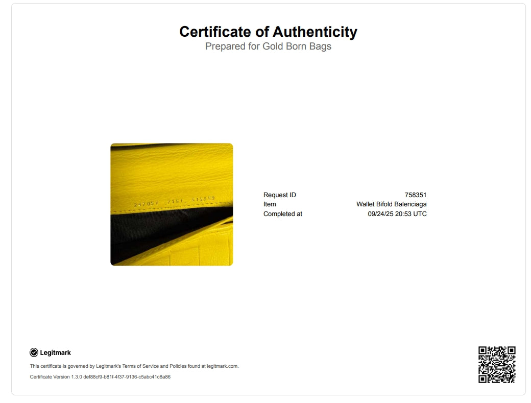 Classic Yellow Leather Wallet Authentic