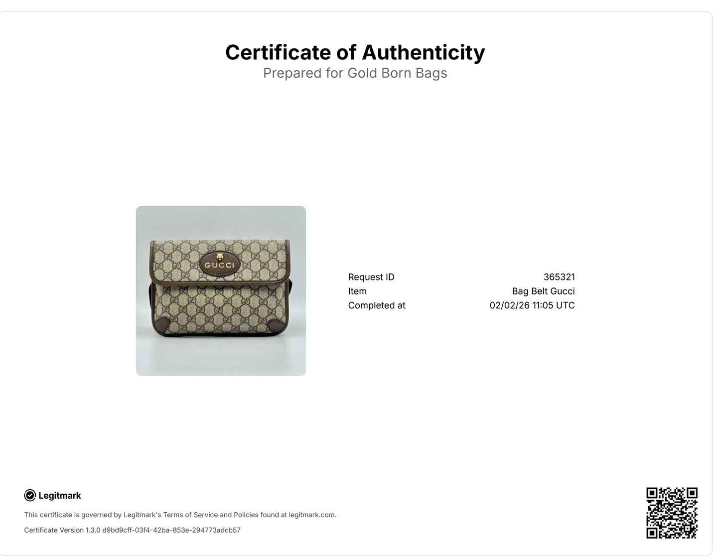 GG Supreme Monogram Neo Vintage Web Belt Bag Brown