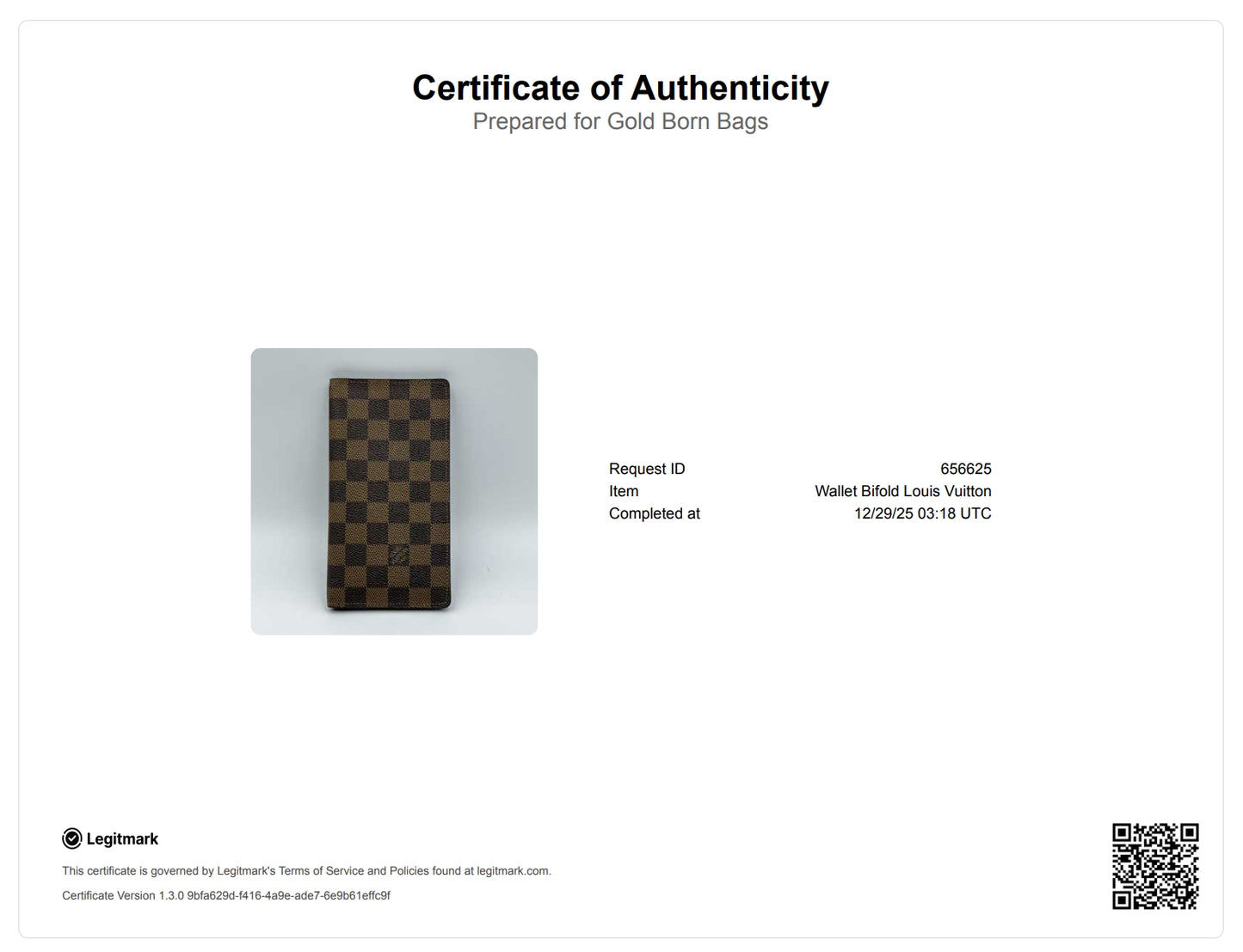 Damier Ebene Checkbook Cover Wallet