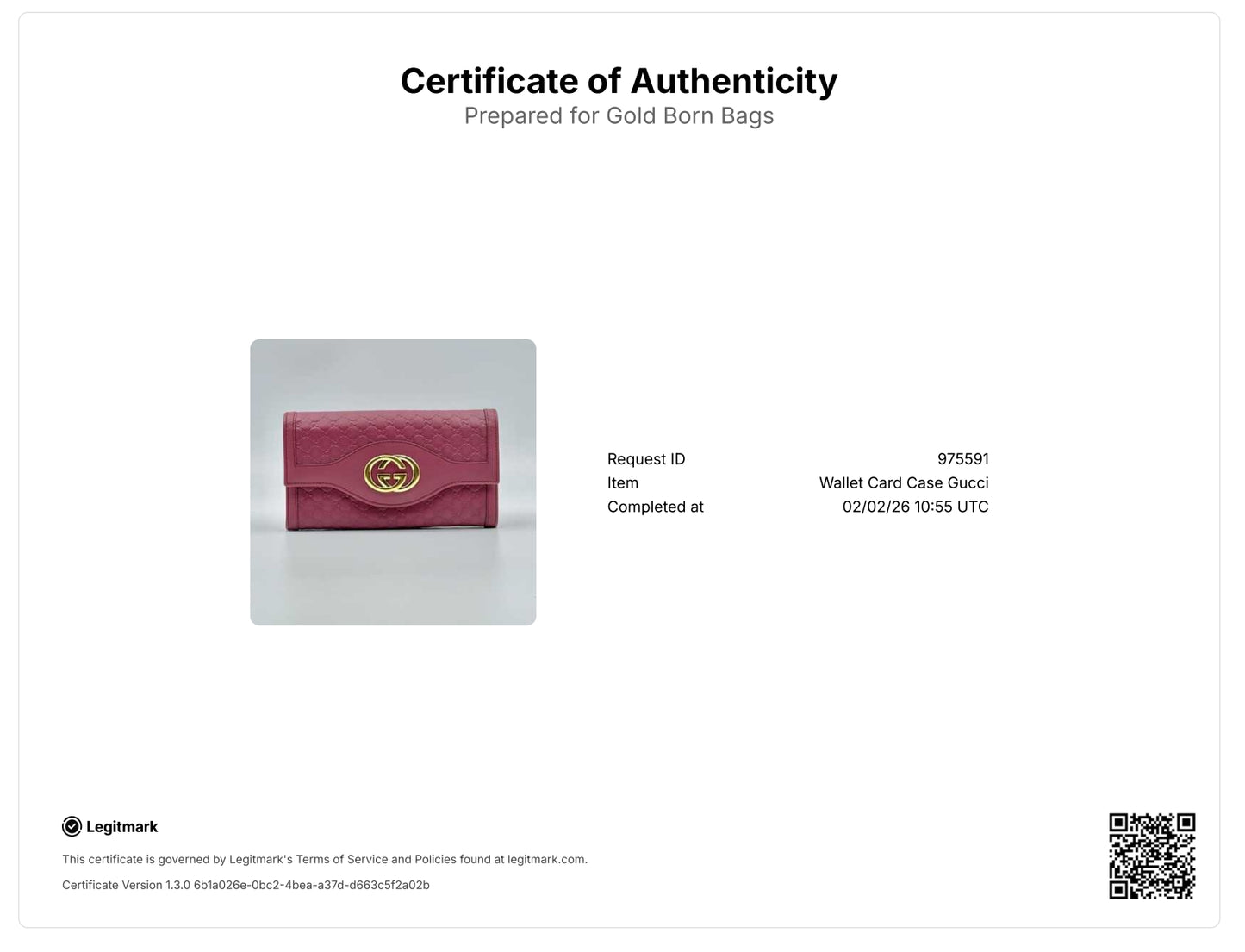 Interlocking GG Striped long wallet in leather rose pink