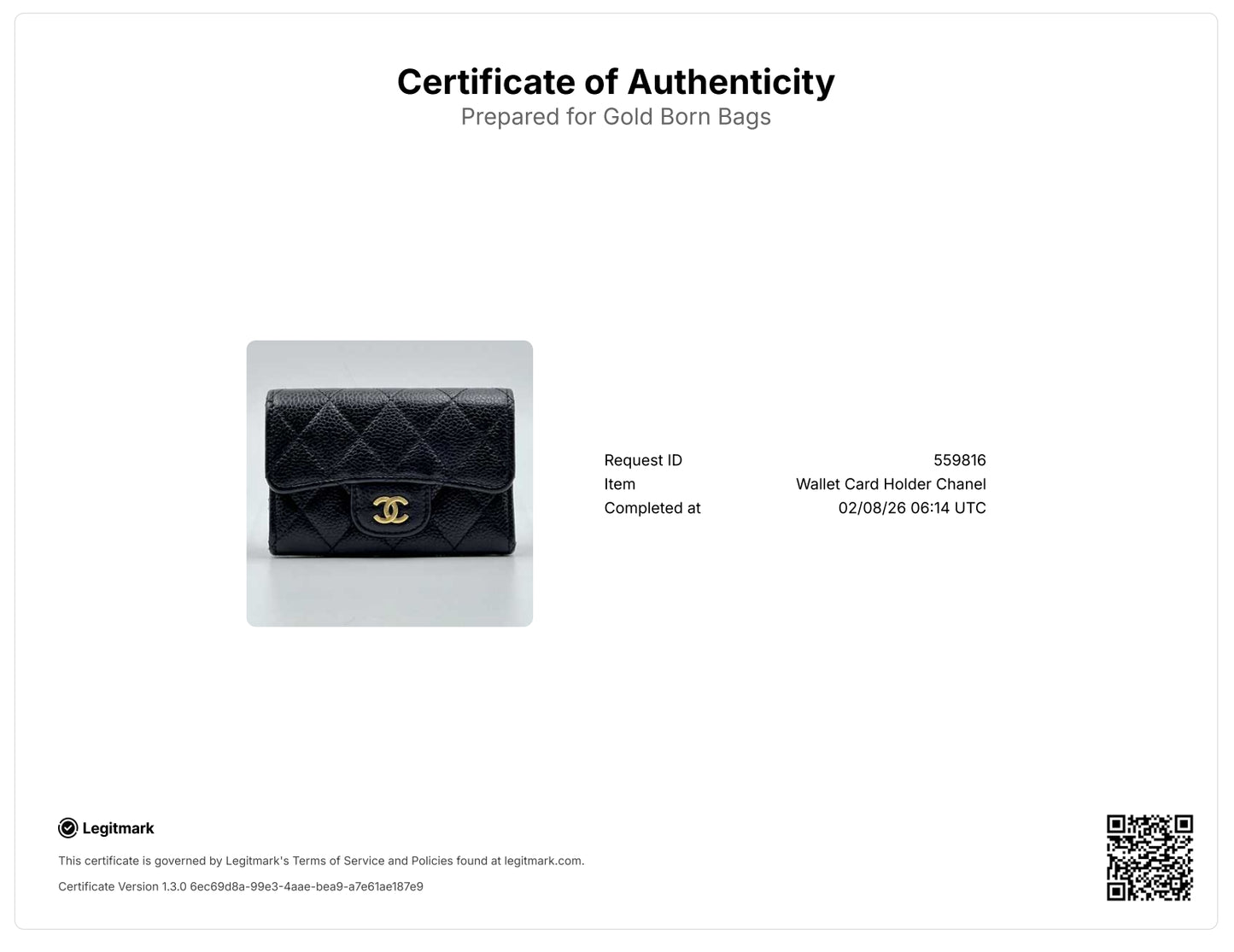 Caviar Quilted Flap Card Holder Wallet Black