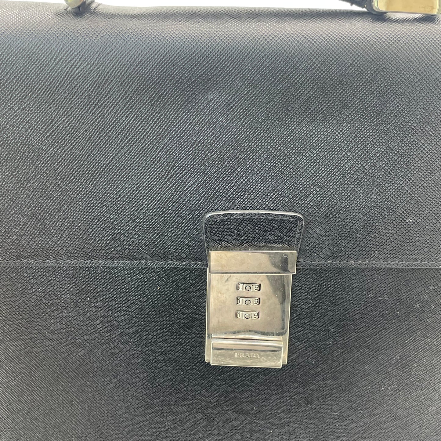 Pre-owned Pre-owned Prada Saffiano Leather Lock Briefcase