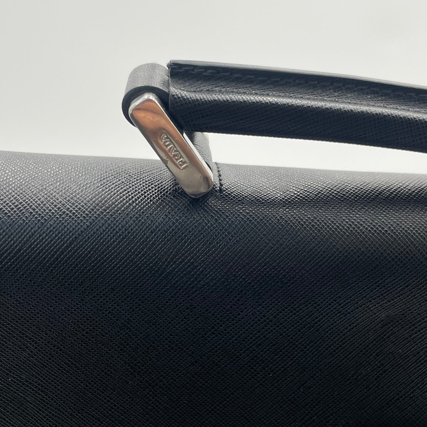 Pre-owned Pre-owned Prada Saffiano Leather Lock Briefcase