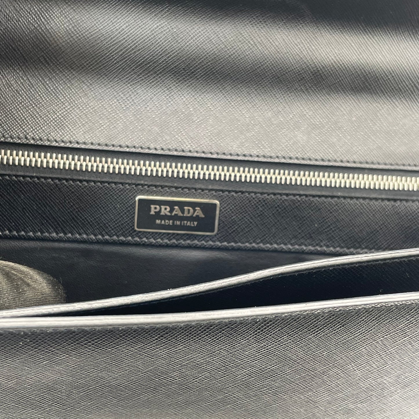 Pre-owned Pre-owned Prada Saffiano Leather Lock Briefcase