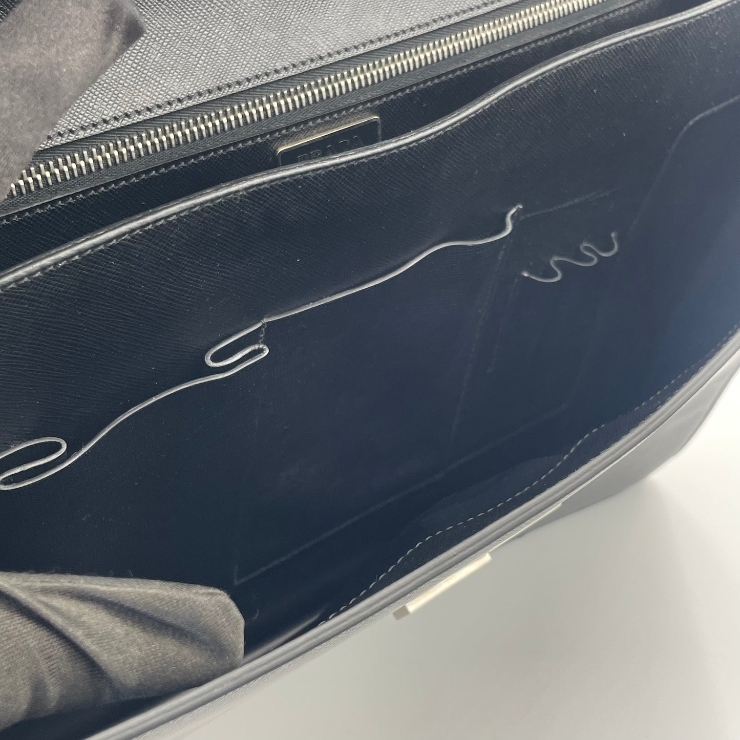 Pre-owned Pre-owned Prada Saffiano Leather Lock Briefcase