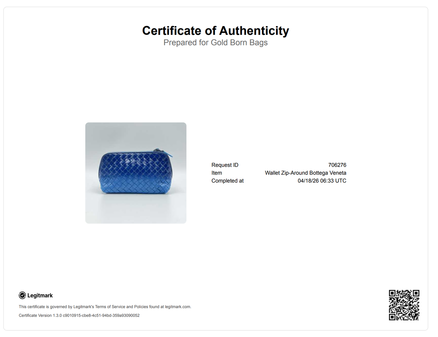 Blue Intrecciato Woven Leather Cosmetic Bag