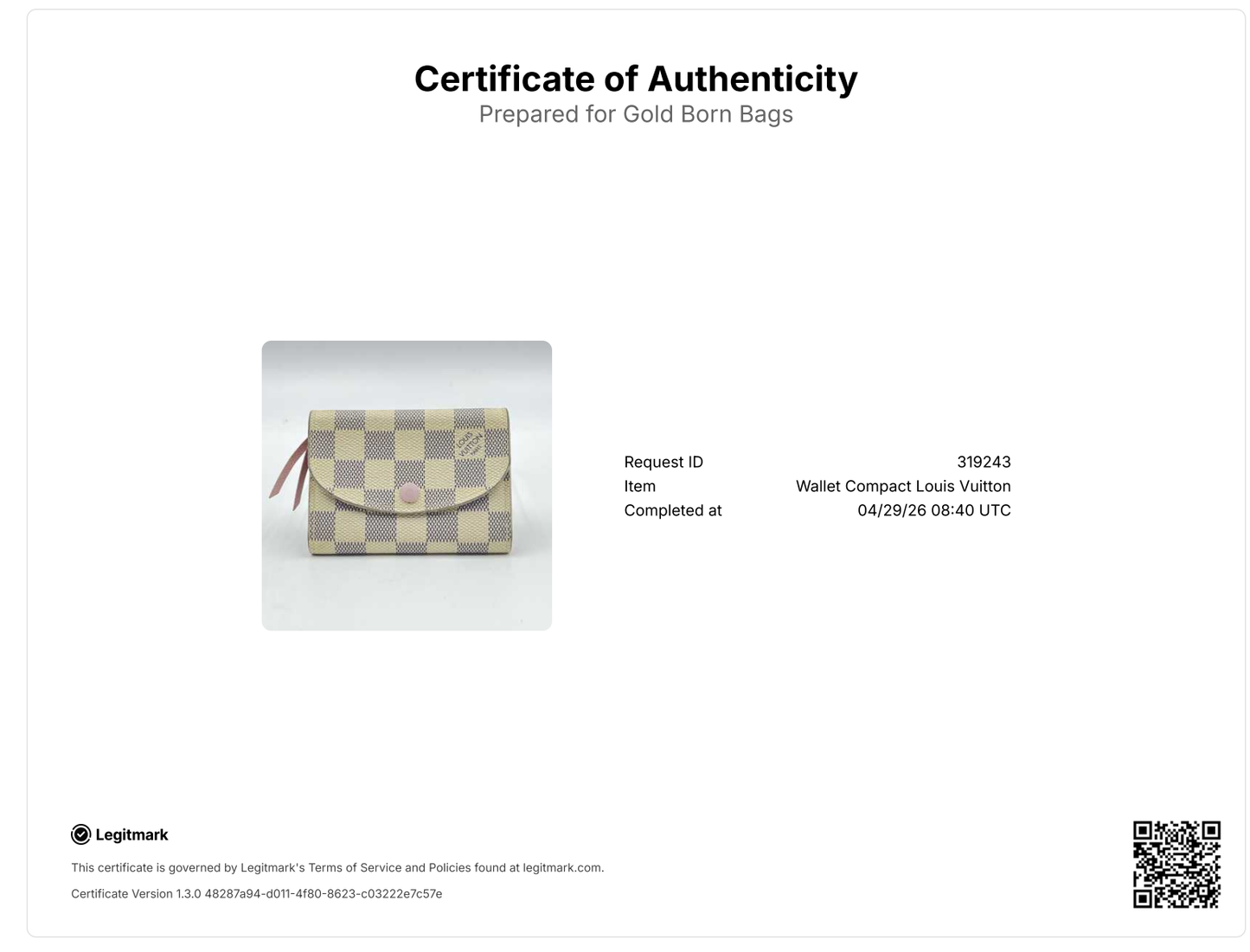 Damier Azur Rosalie Coin Purse Rose Ballerine