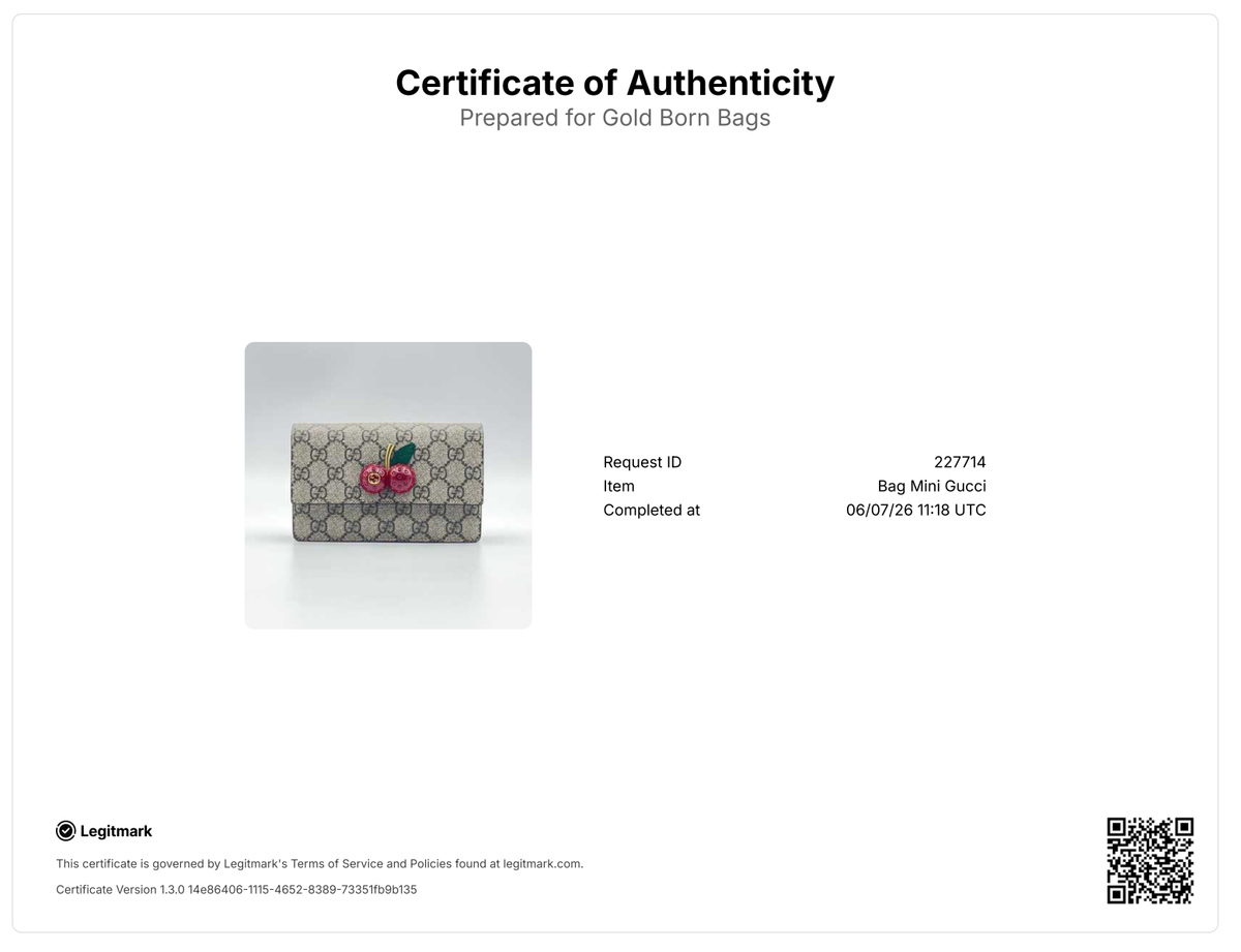 GG Supreme Monogram Mini Cherry Chain Bag