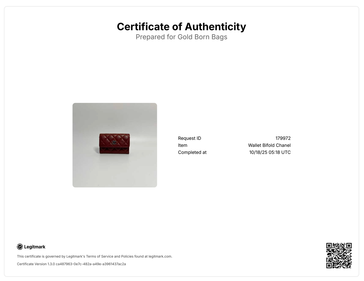 Iridescent Caviar Quilted Flap Card Holder Wallet Burgundy