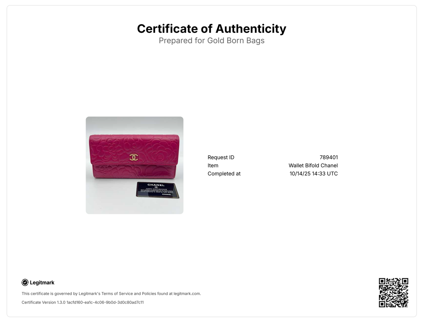 Lambskin Camellia Large Flap Wallet Fuchsia