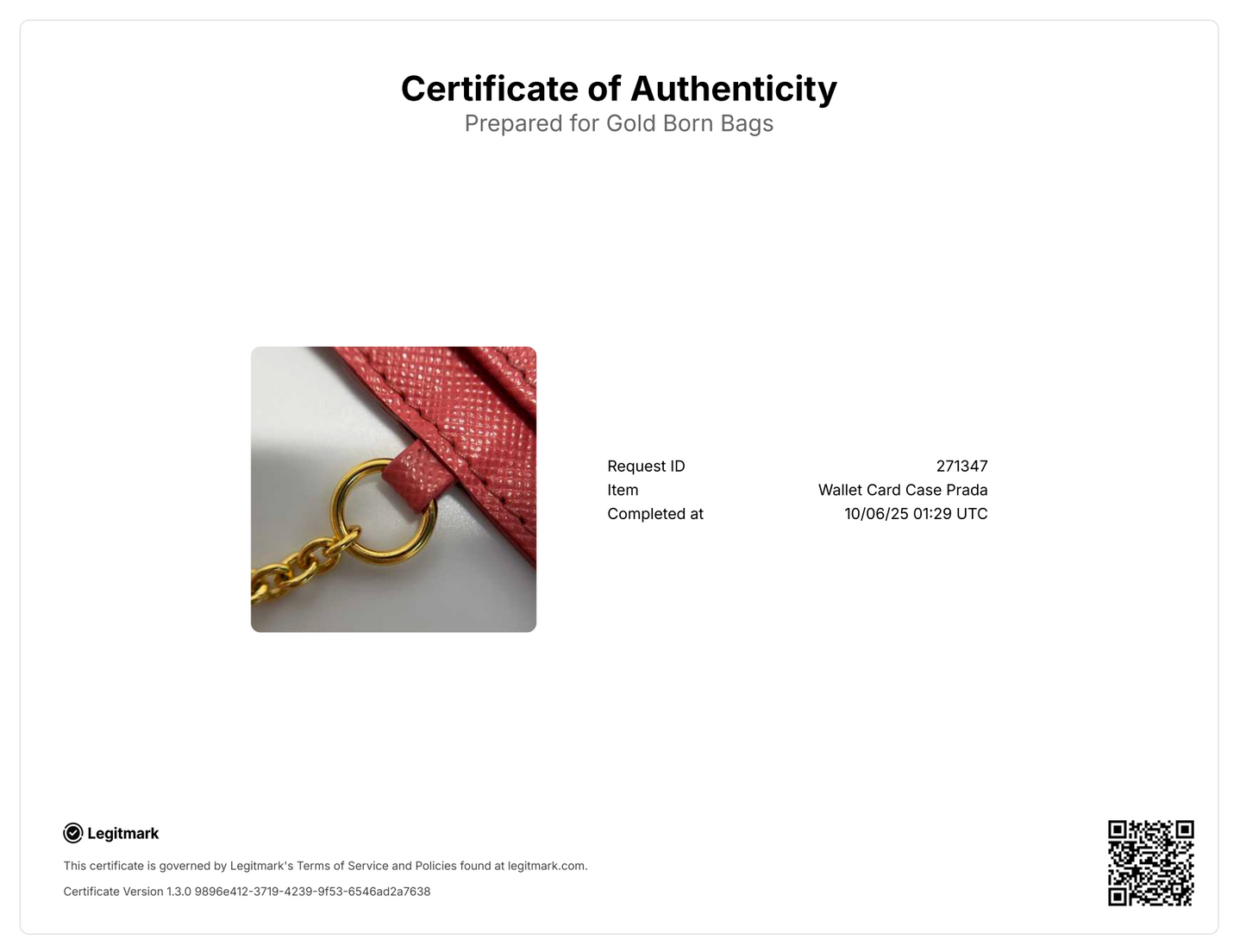 Prada red pink card holder wallet