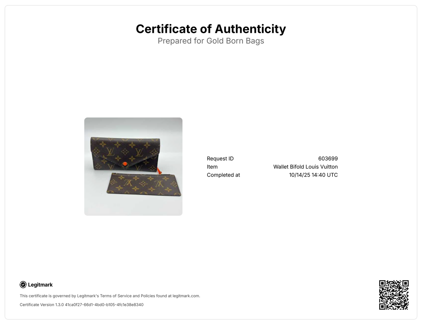 Monogram Josephine Wallet Orange