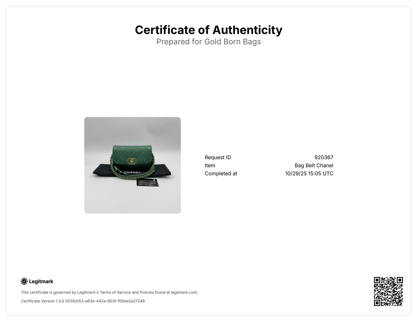 Chain Infinity Waist Bag Green