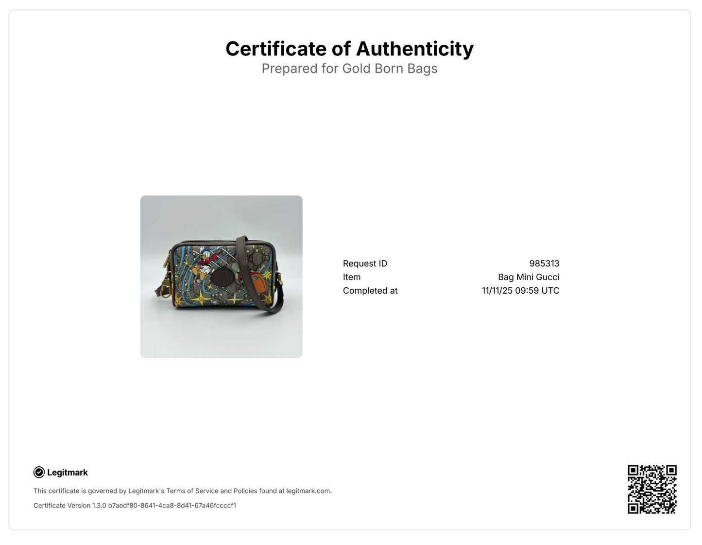 GUCCI x DISNEY Donald Duck Small Shoulder Bag