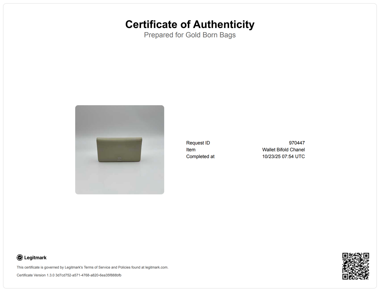 CC Logo Bifold Long Wallet Grained Calfskin Leather White