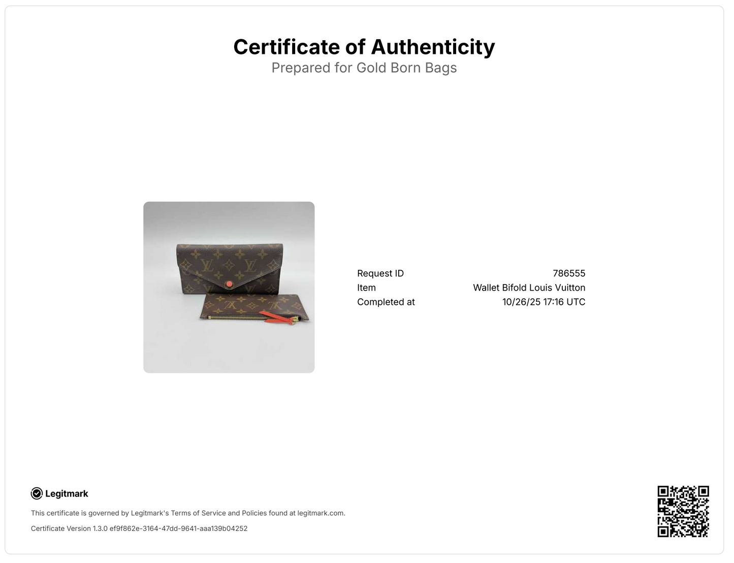 Monogram Josephine Wallet Orange