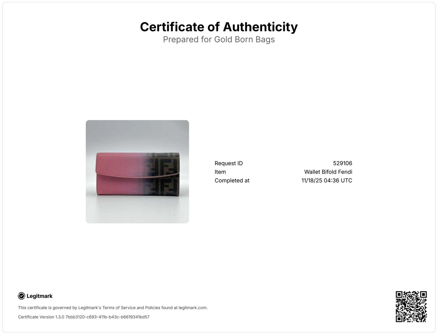 Pink Ombre Zucca Coated Canvas Continental Wallet