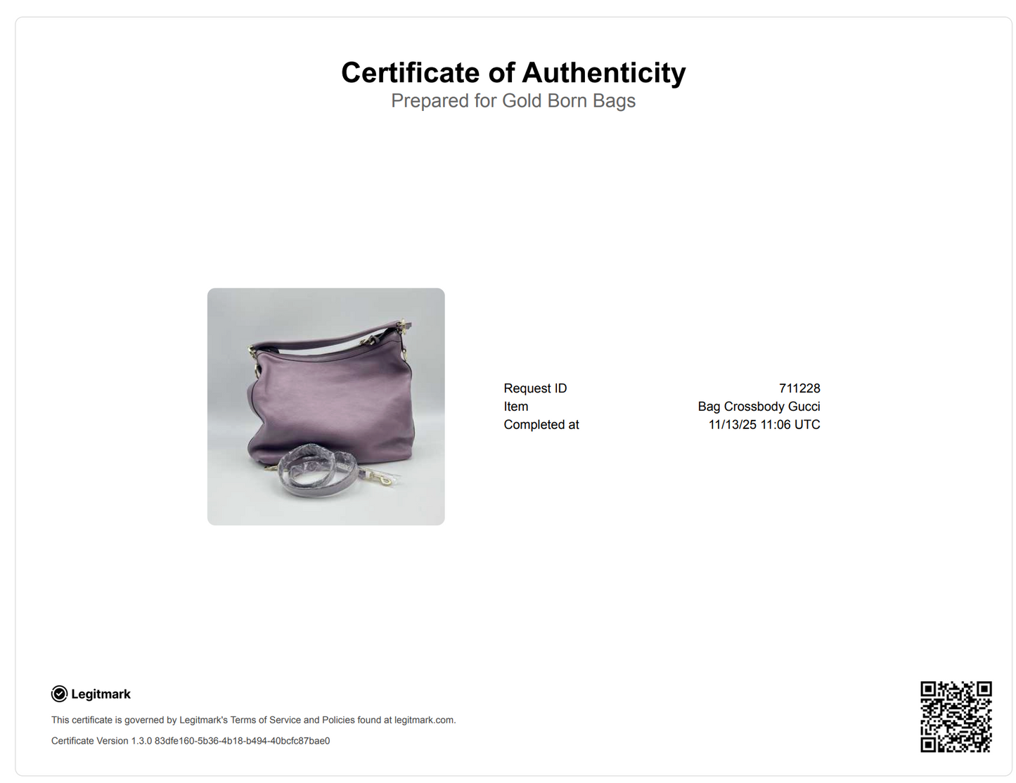 Miss GG hobo bag in lavender leather