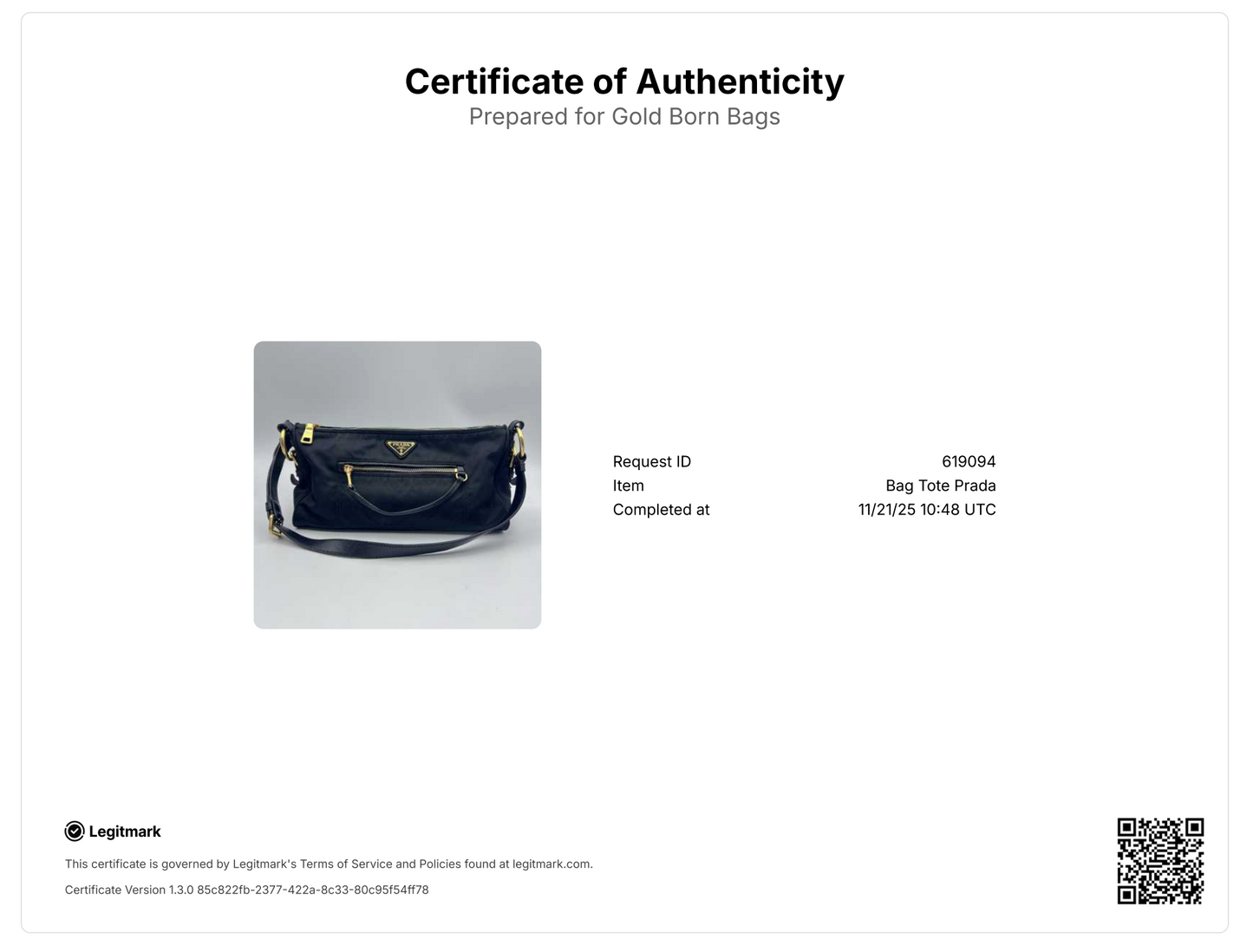 Black Tessuto Nylon and Saffiano Leather Shoulder Bag