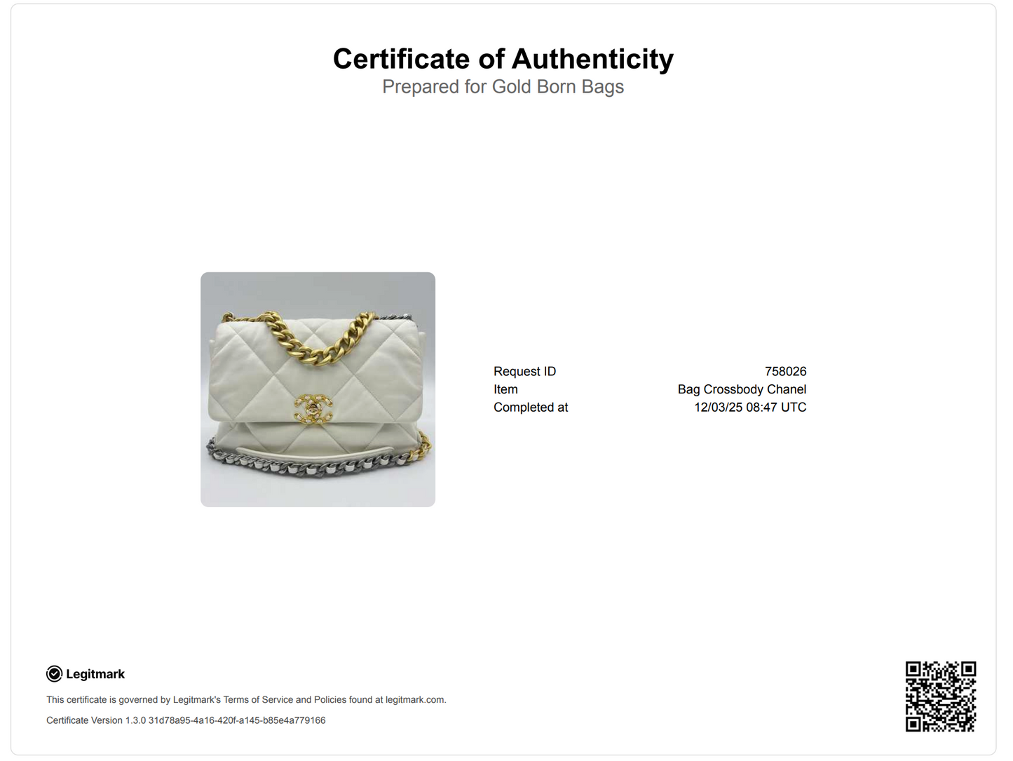 Lambskin Quilted Medium 19 Flap White