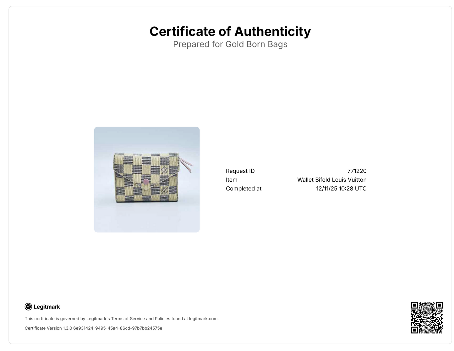 Damier Azur Pattern Victorine Wallet