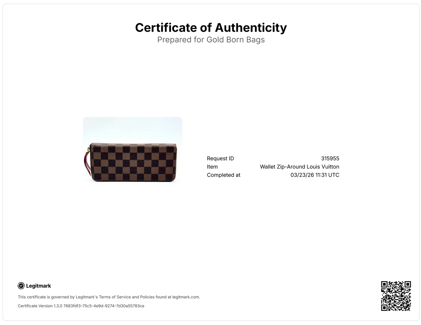 Damier Ebene Zippy Wallet