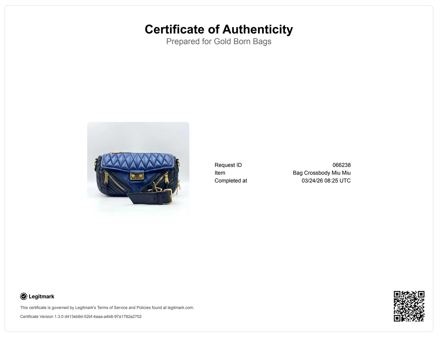 Nappa Biker Shoulder Bag in Blue Black Matelassé Leather Purse Handbag