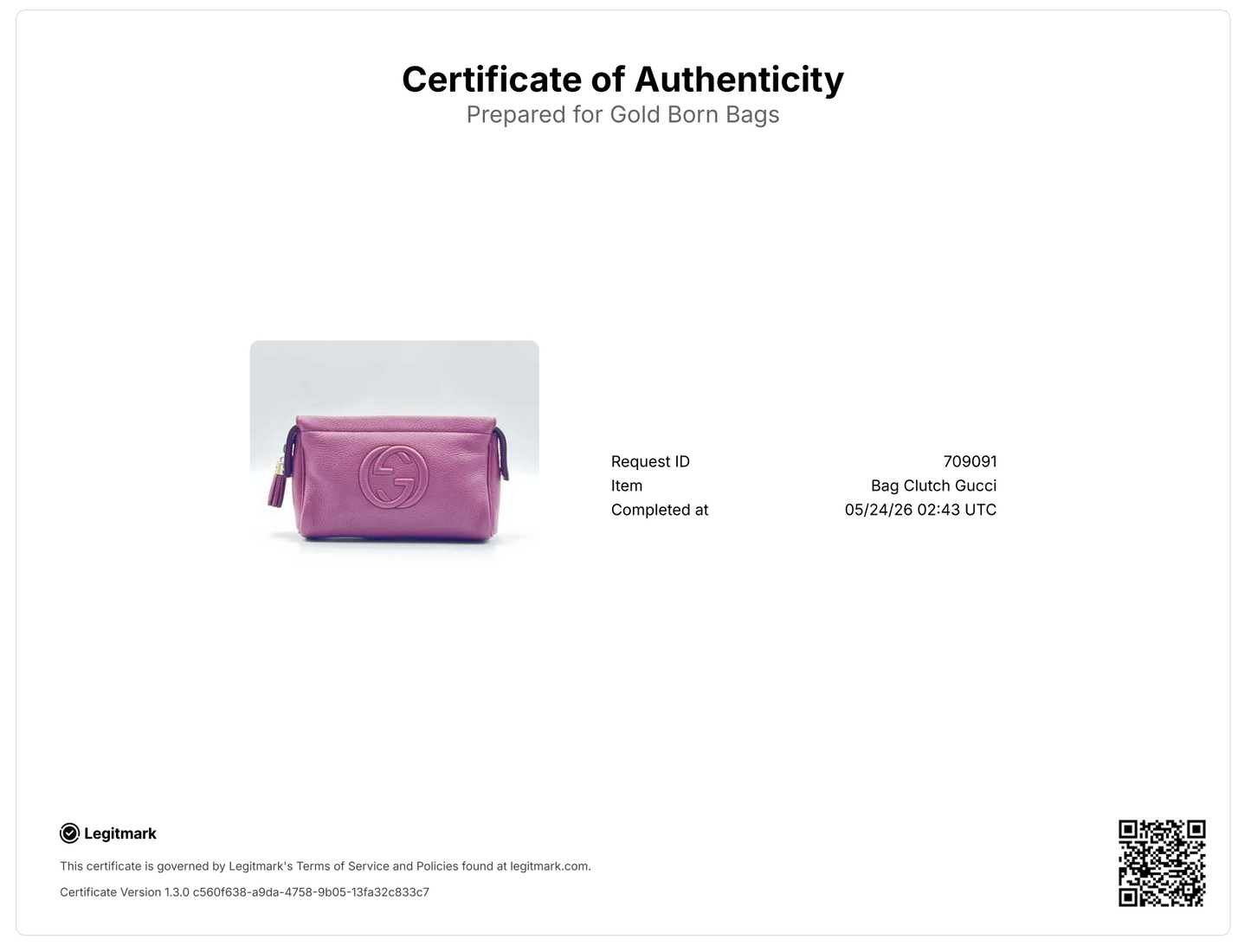 Leather Soho Clutch Handbag with Iconic Logo