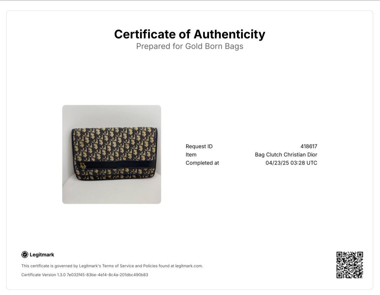 Pre-owned Dior Oblique Embroidered Clutch