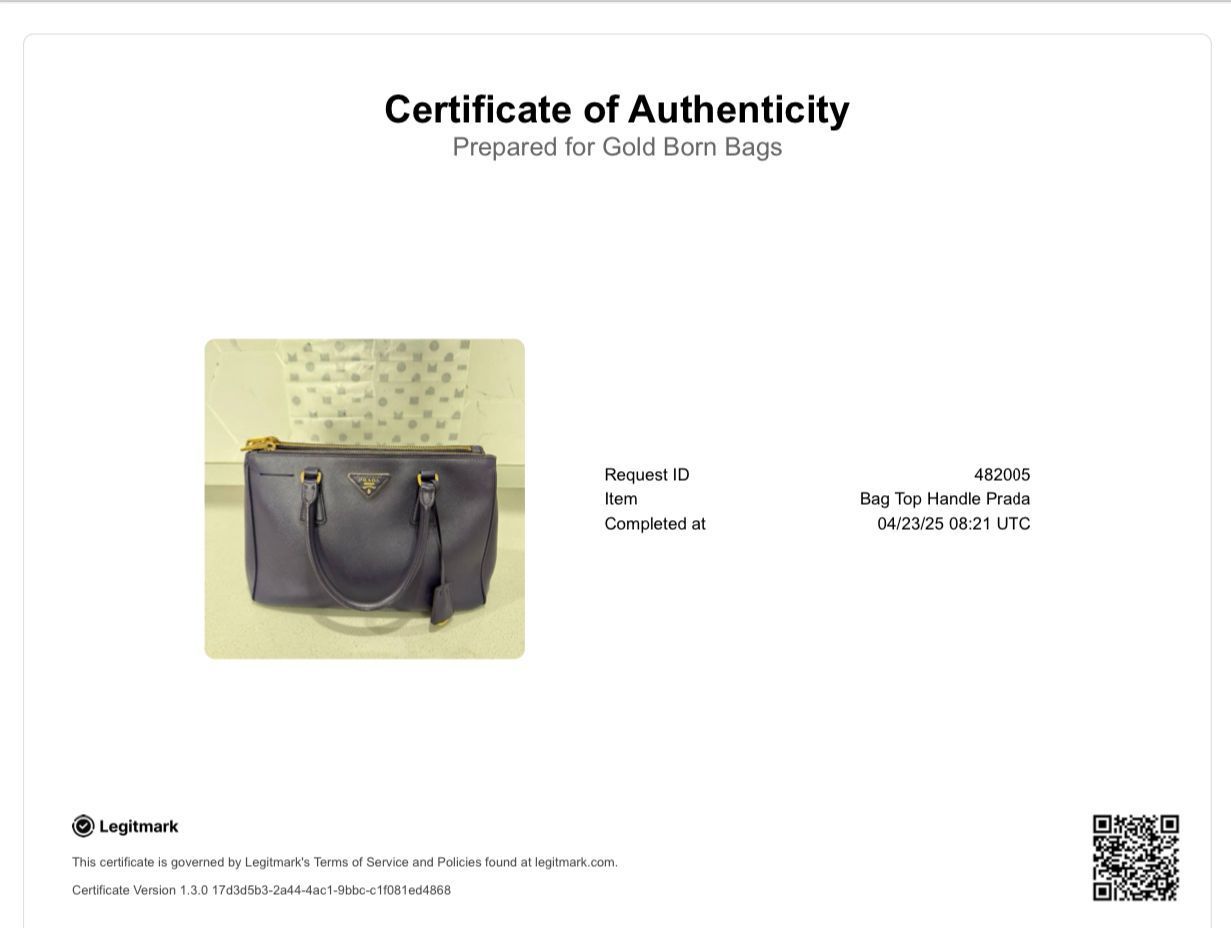 Saffiano LeatherDouble Zip Small Tote Bag (missing original strap)