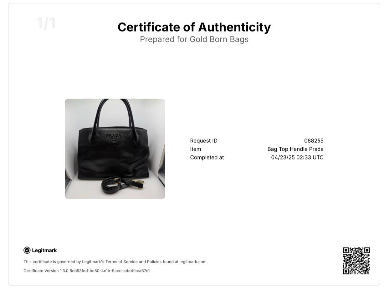Pre-owned Prada Saffiano Lux Tote Bag (Black)