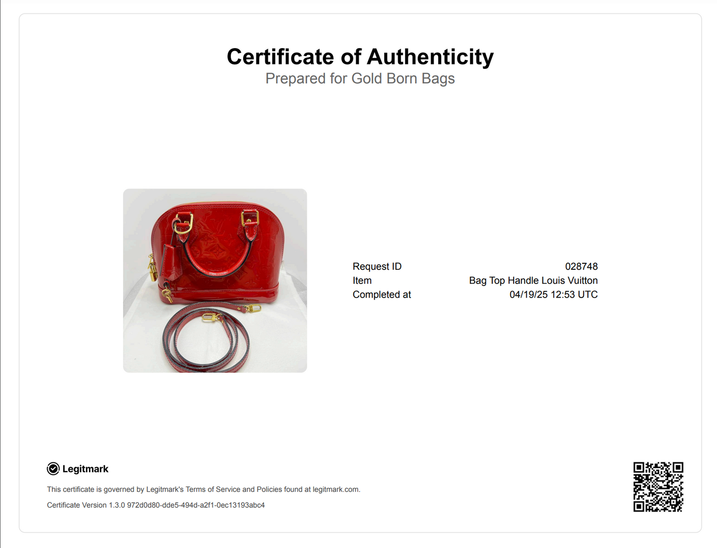 Monogram Vernis Alma BB (Rose Red)