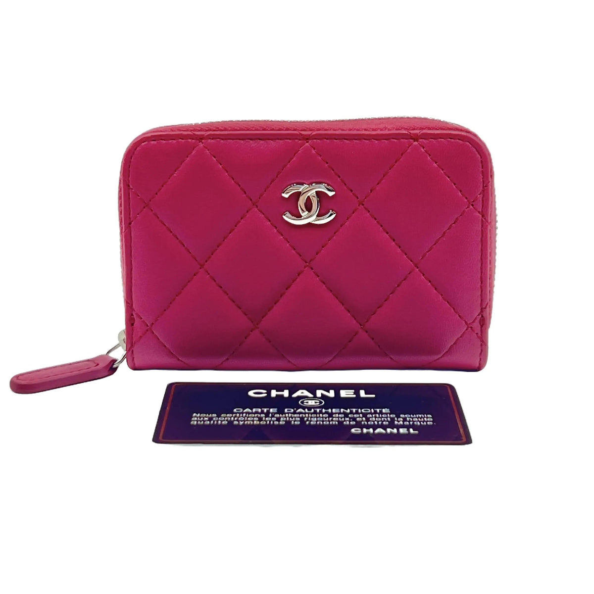 Chanel Quilted Flap Card Holder Wallet Red