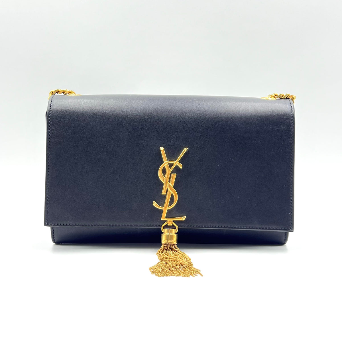 Saint Laurent Black Smooth Calfskin Kate Chain Bag