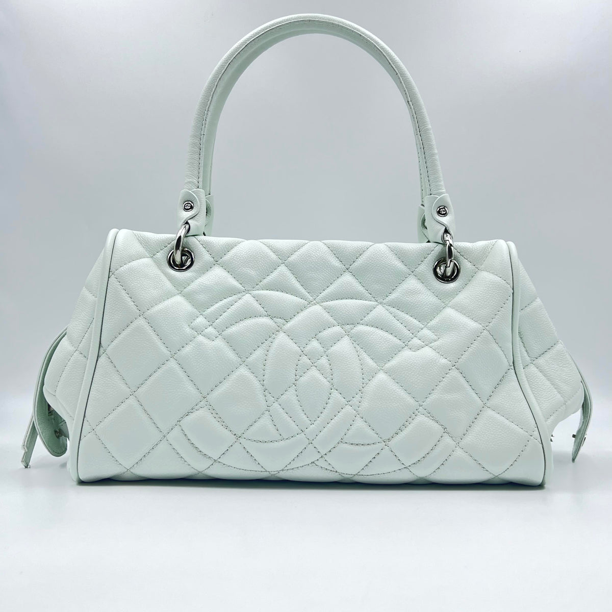Chanel White Caviar Bowling Bag with Silver Hardware — view 1 of 7 White Caviar Bowling Bag with Silver Hardware, view 1 of 7