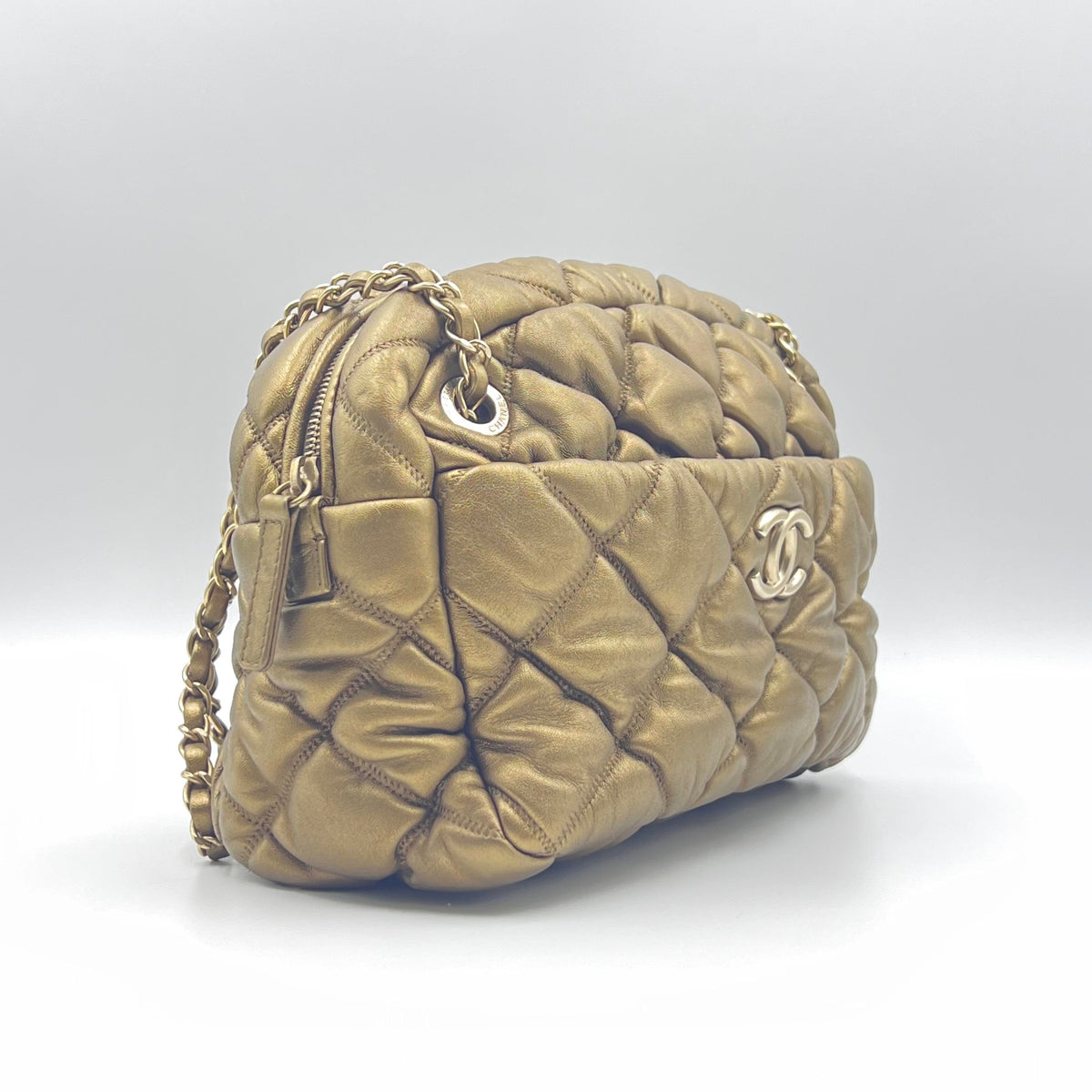 Chanel Bubble Quilt Bowler Bag Metallic Gold — view 2 of 5 Bubble Quilt Bowler Bag Metallic Gold, view 2 of 5